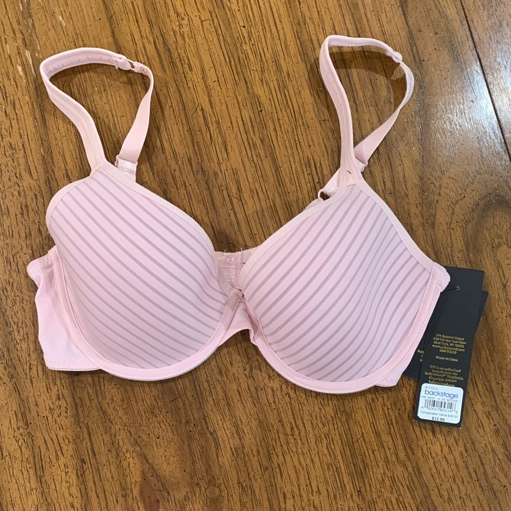 Kathy Ireland Soft Pink Striped Bra